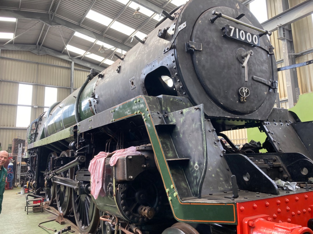 ceinneidigh54 on Train Siding: 71000 Duke of Gloucester looking respectable now with his 'clothes' on. Myriad piping in refitting. The exhaust steam
injector below my...