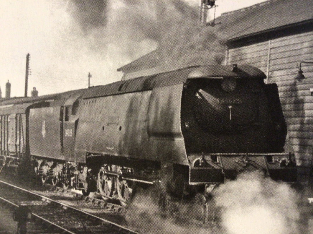 Alex Coomber on Train Siding: An unrebuilt West Country 4-6-2 No. 34033 Chard departs from Barnstaple Junction with a short stopping train for Exeter Central on
7th...