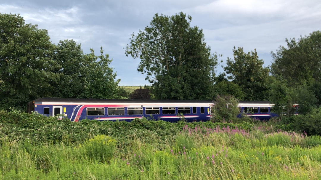 Andrew Brown on Train Siding: 156449 in First ScotRail livery passing Winchester 8 minutes early on 598A Heaton TRSMD to Eastleigh TRSMD.