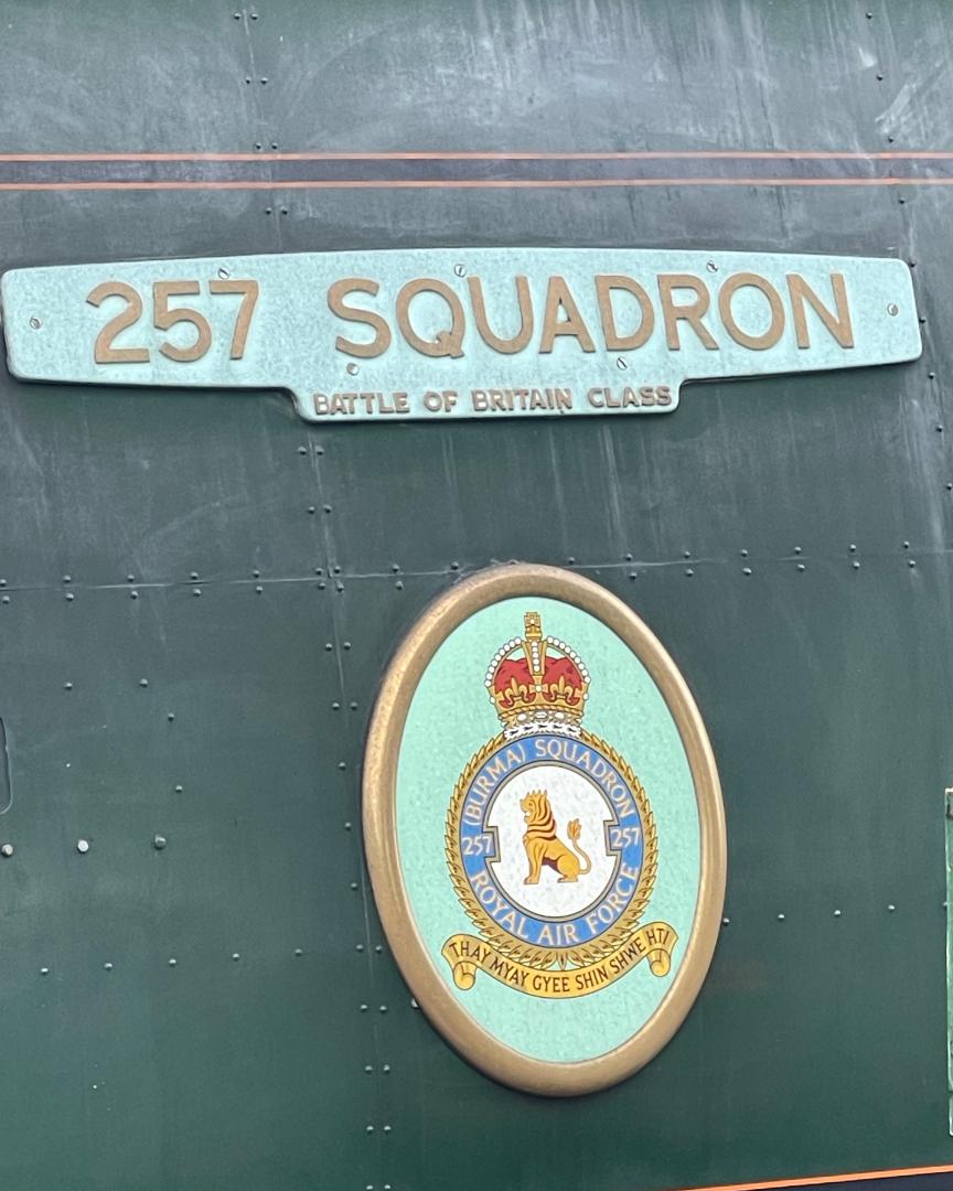 Mark H on Train Siding: Battle of Britain Class steam locomotive "357 Squadron" pictured at Watercress Line steam gala last weekend