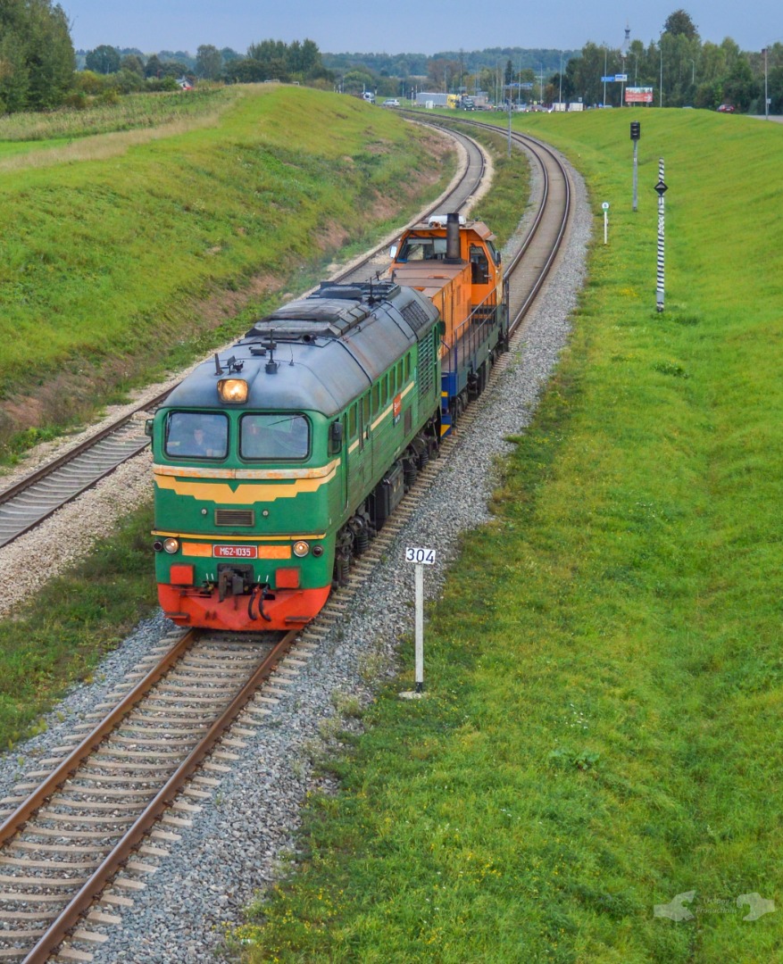 Adam L. on Train Siding: A Latvian M62 Diesel with a rebuilt ČME3ME Class switcher, captured in frame are heading into the Krustpils town limits, light power
from...