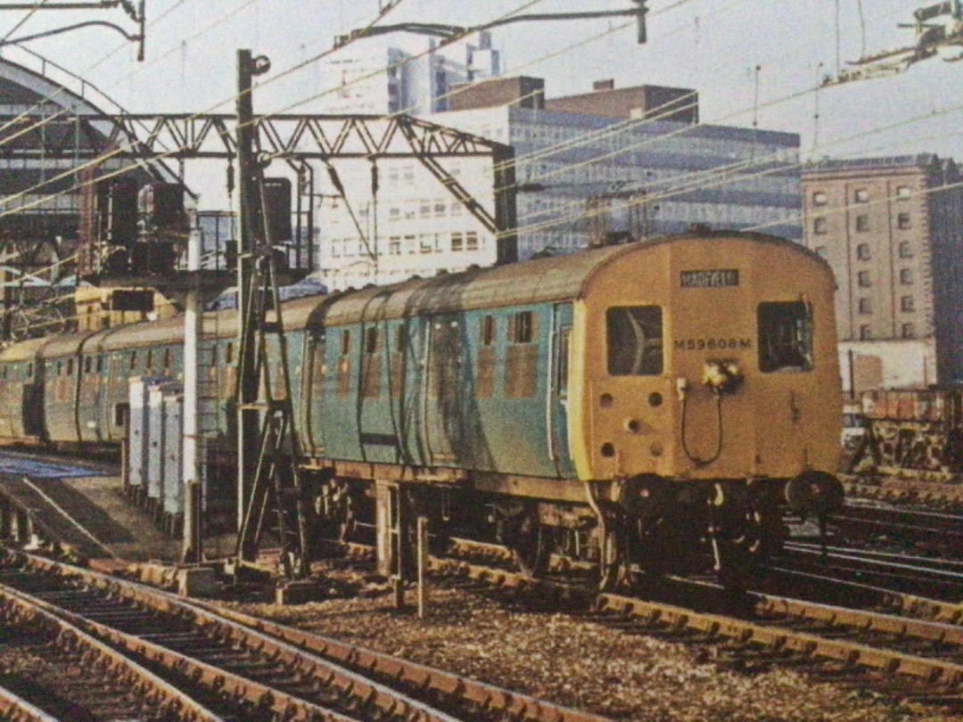 Alex Coomber on Train Siding: A Pair of Class 506s EMUS at Manchester Piccadilly with the afternoon service to Glossop & Hadfield on 8th November 1976.