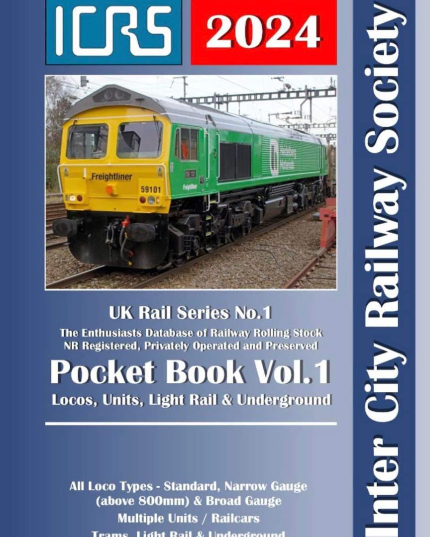 Inter City Railway Society on Train Siding: Our Range of 2024 Spotting Books available to PRE ORDER Via our website at -
https://intercityrailwaysociety.org/books.html