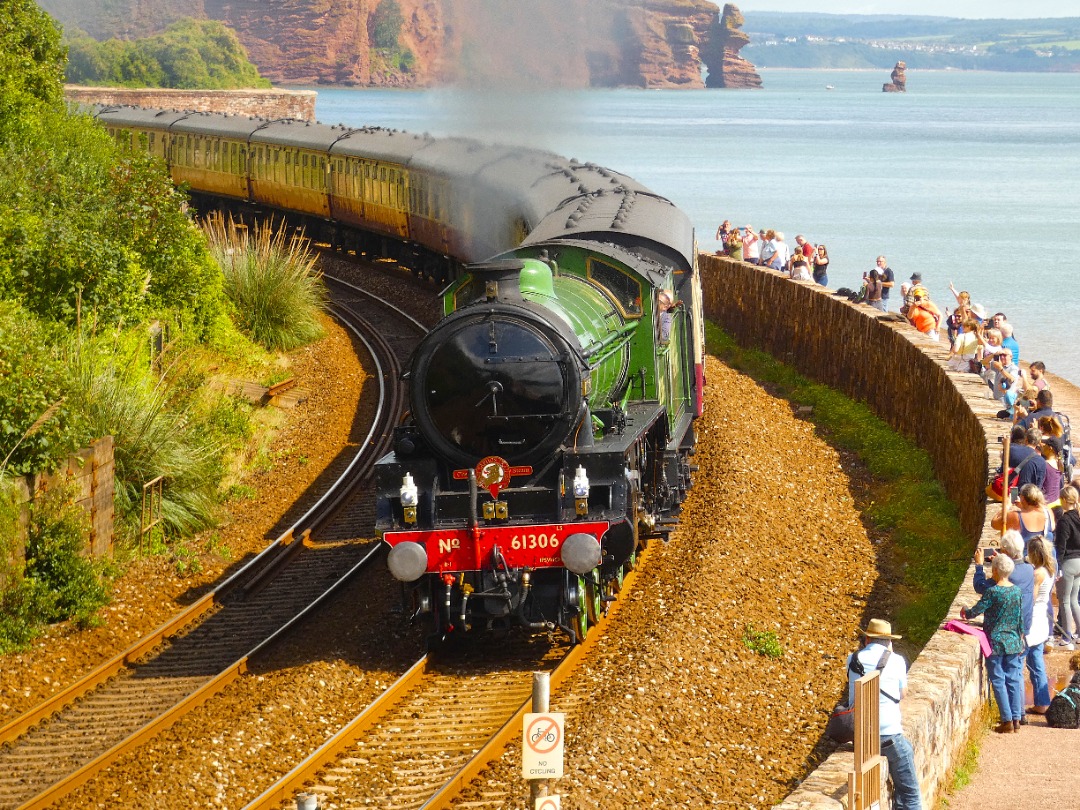 Jacobs Train Videos on Train Siding: Steam loco Mayflower is seen traversing the Teignmouth sea wall working a railtour from Slough to Kingswear