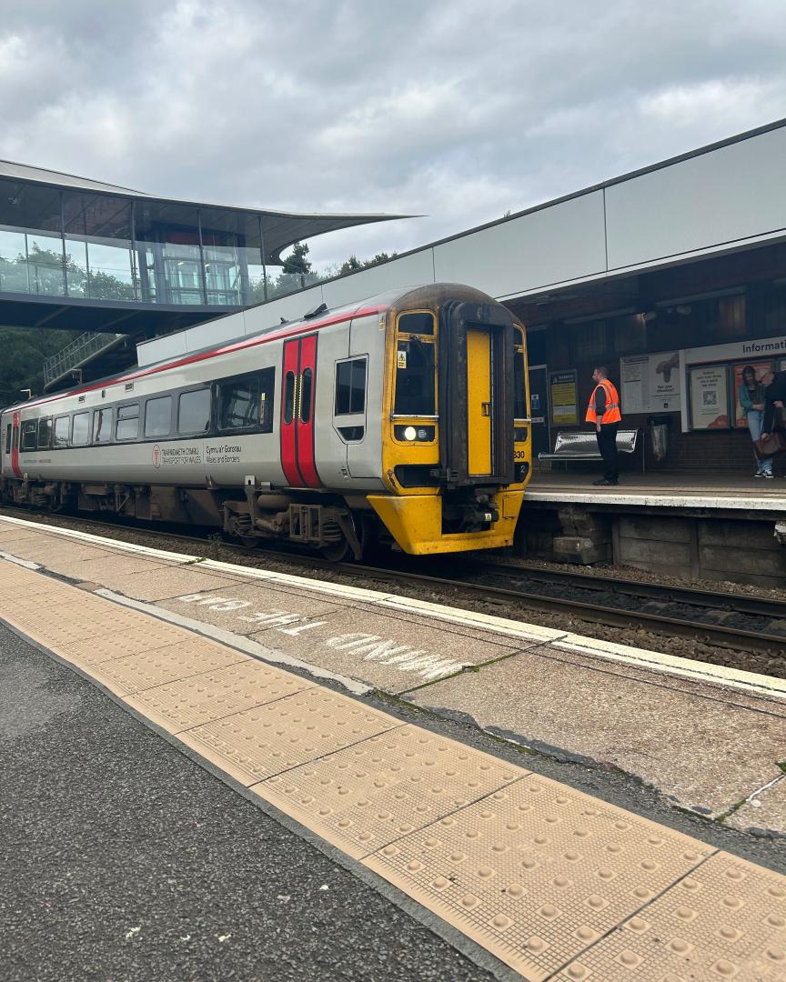 OWRailwaysUK on Train Siding: 158 830 and 158 820 at Telford Central for the 1I12 14:52 Transport for Wales from Chester to Birmingham International