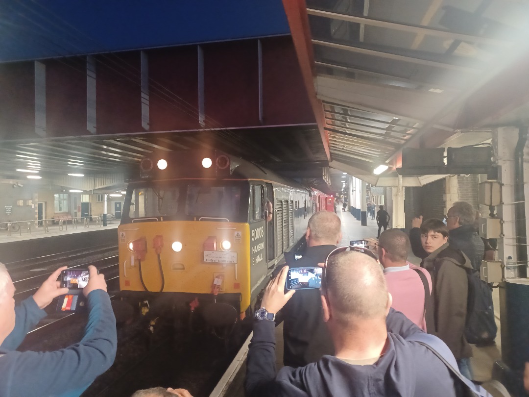 Trainnut on Train Siding: #photo #train #diesel #steam #station #railtour Retro Devon Belle with Retro railtours and 50008