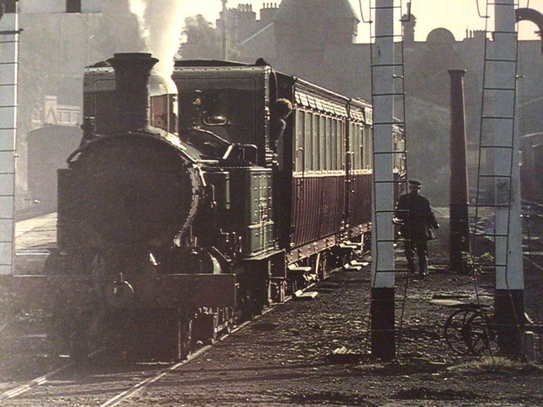 Alex Coomber on Train Siding: Before the delightful signals were removed from the station at Douglas. A 2-4-0 tank No. 4 Loch waits to leave for Peel. No. 4 was
the...