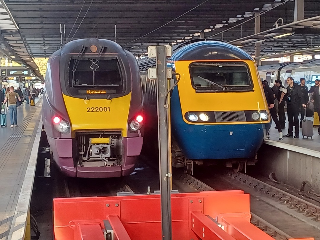 Trainnut on Train Siding: #photo #train #hst #station 43159 & 43089 on the 125 Group tour The Midland Venturer. Photographed at Nottingham and St Pancras