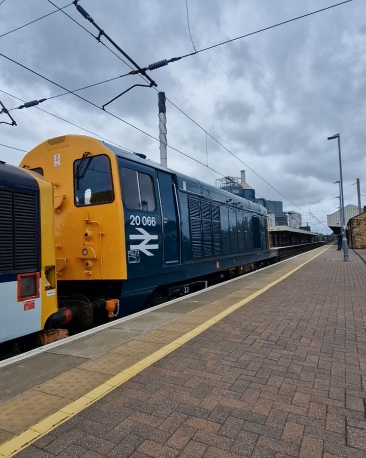 Nathaniel on Train Siding: Some of the trains I saw at Warrington BQ today. 66 734 in platinum jubilee livery, 325 005 in royal mail livery, 20 066 in BR
blue/yellow...