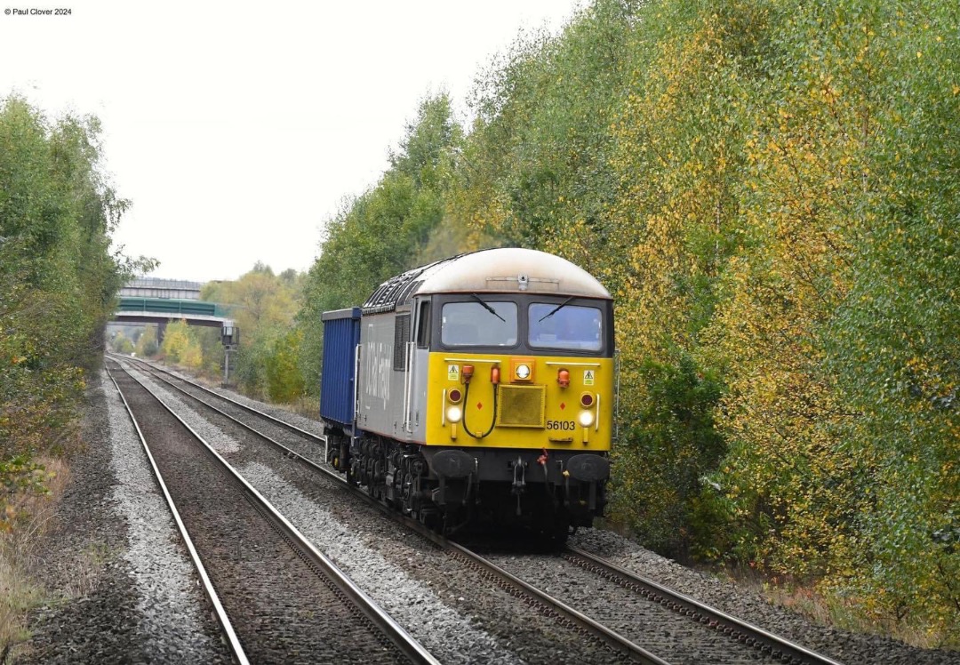 Inter City Railway Society on Train Siding: 56103 Working the 4Z56 1356 Leeds Balm Road Loco Freightliner Heavy Haul to Derby Chaddesden Sidings. At Ilkeston.