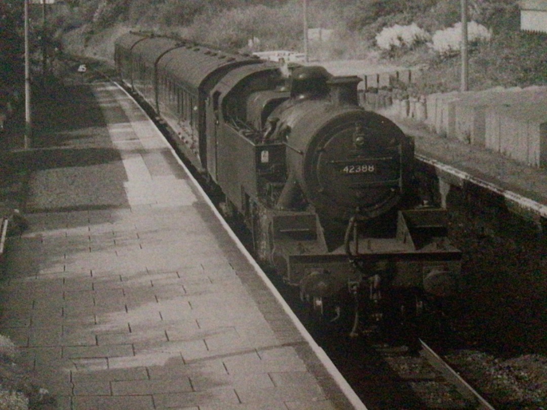 Alex Coomber on Train Siding: The passing loop at LIandrindod Wells Station was lifted in the early 1960s as an economy measure. Here's an ex LMS Fowler
2-6-4T No....