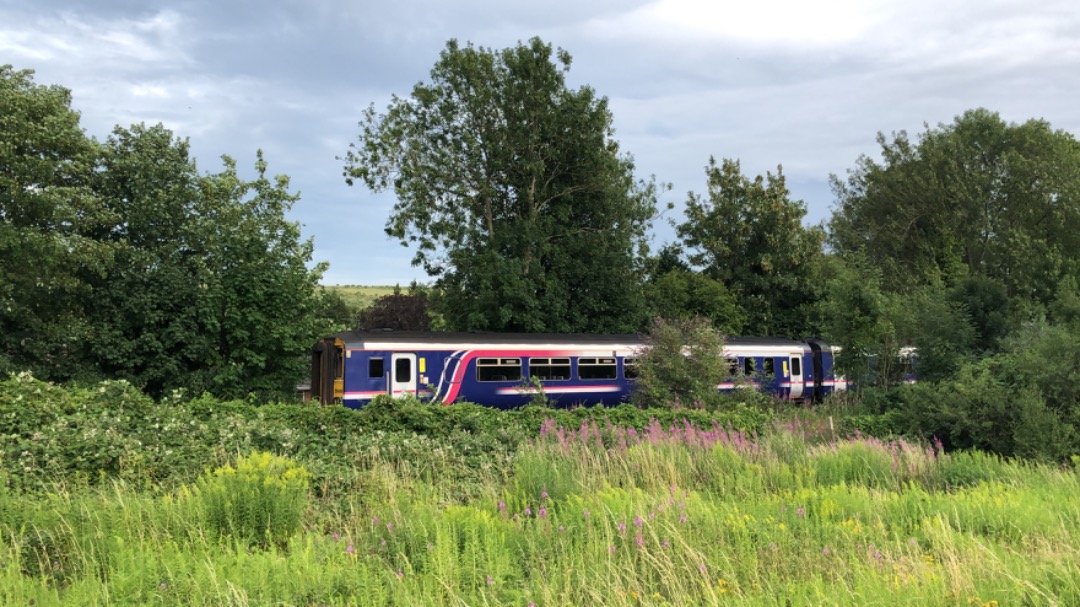 Andrew Brown on Train Siding: 156449 in First ScotRail livery passing Winchester 8 minutes early on 598A Heaton TRSMD to Eastleigh TRSMD.