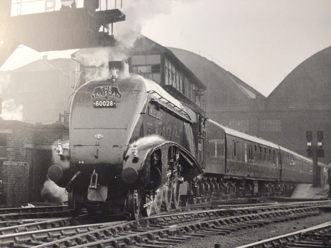 Alex Coomber on Train Siding: Hauled by an A4 Class 4-6-2 No. 60028 Walter K Whigham. The Talisman sets off on its journey from London Kings Cross to
Edinburgh...