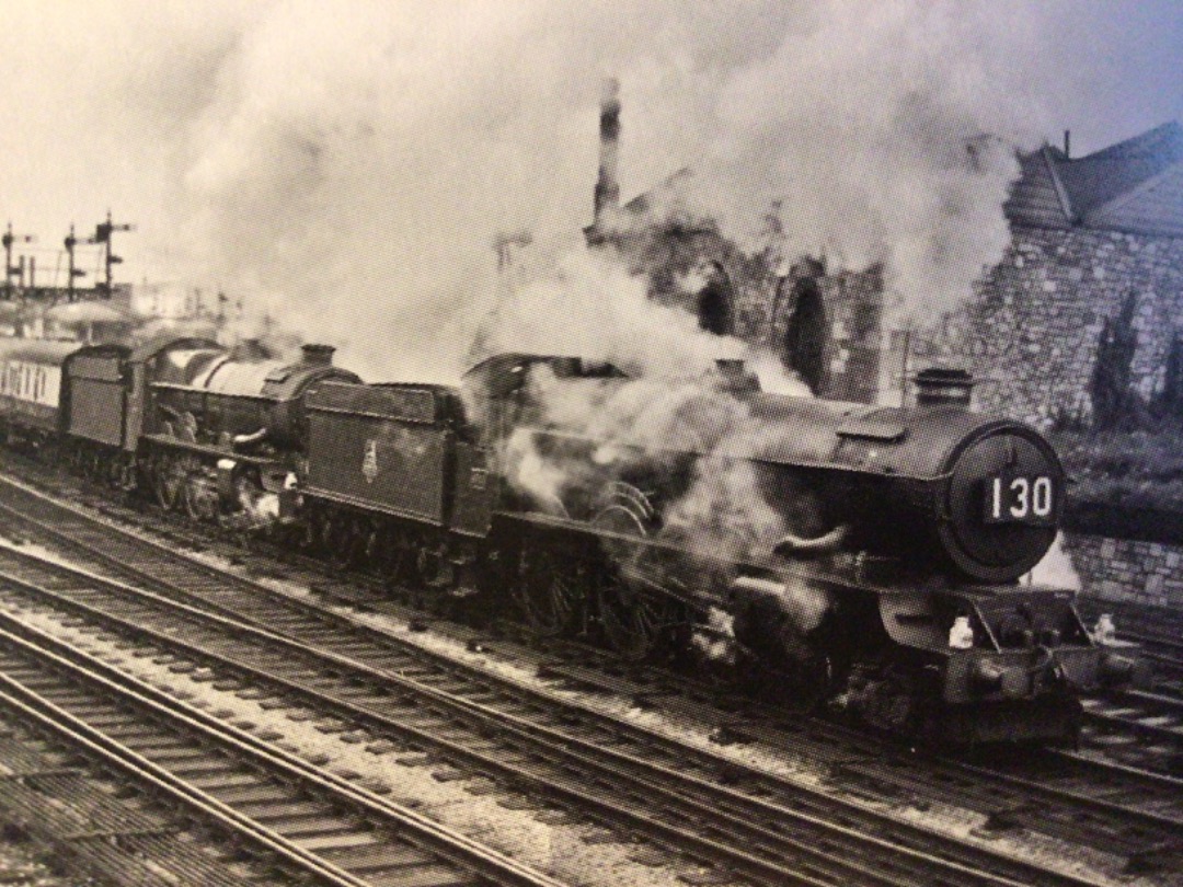 Alex Coomber on Train Siding: A Superpower at Newton Abbot. The second portion of the down Cornish Riviera Express makes an impressive sight behind King Class
4-6-0s...