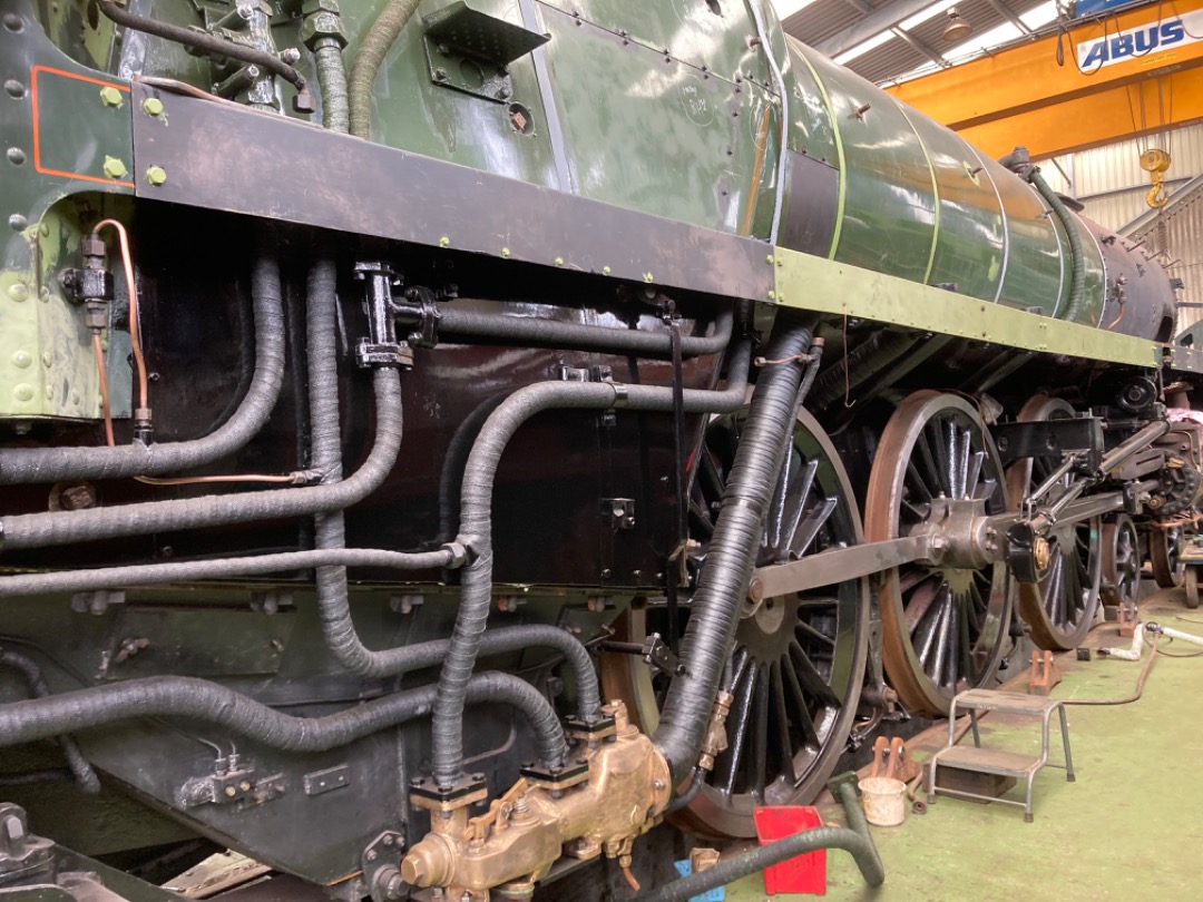 ceinneidigh54 on Train Siding: 71000 Duke of Gloucester looking respectable now with his 'clothes' on. Myriad piping in refitting. The exhaust steam
injector below my...