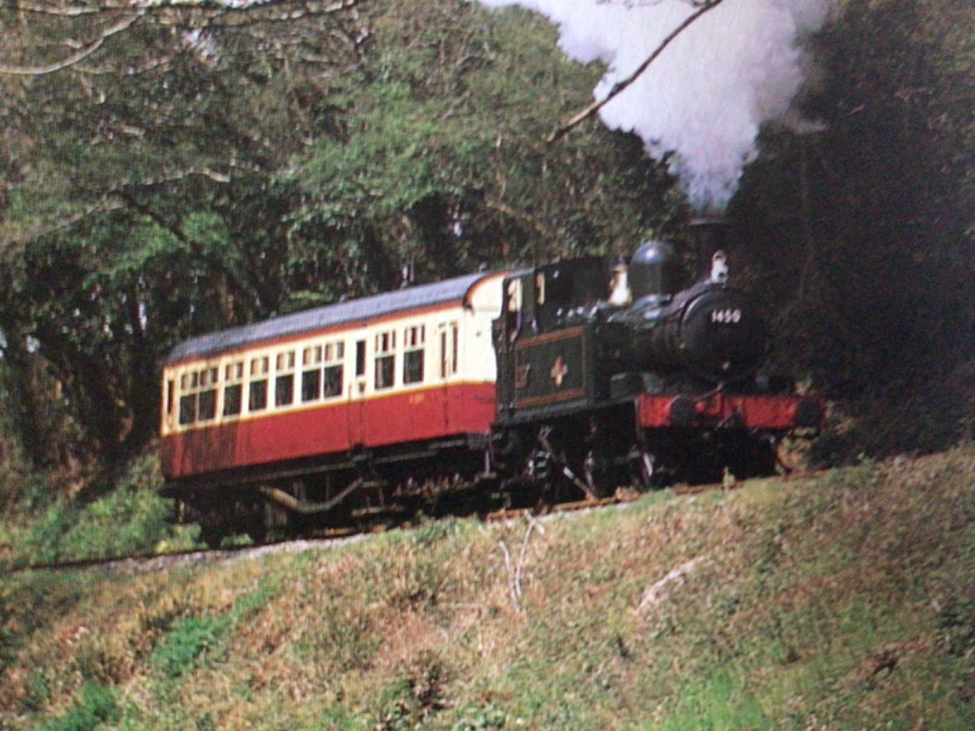 Alex Coomber on Train Siding: A train on the South Devon Railway between Buckfastleigh and Staverton runs by the River Dart. The read and cream livery was an
early...