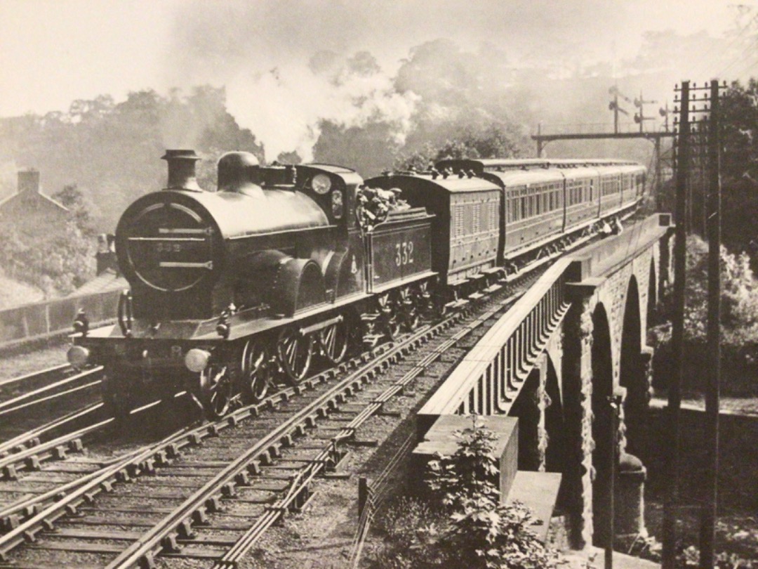 Alex Coomber on Train Siding: Designed by Samuel Johnson. A Midland Railway 4-4-0 No. 332 crosses Ambergate Viaduct in Derbyshire with an express on 15th June
1911.