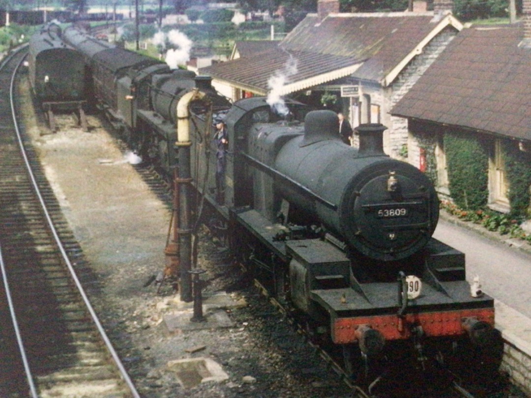 Alex Coomber on Train Siding: A Southbound train behind Somerset & Dorset locomotive No. 53809 and a BR Standard Class 4. 4-6-0 arrives at Evercreech
Junction on 1st...