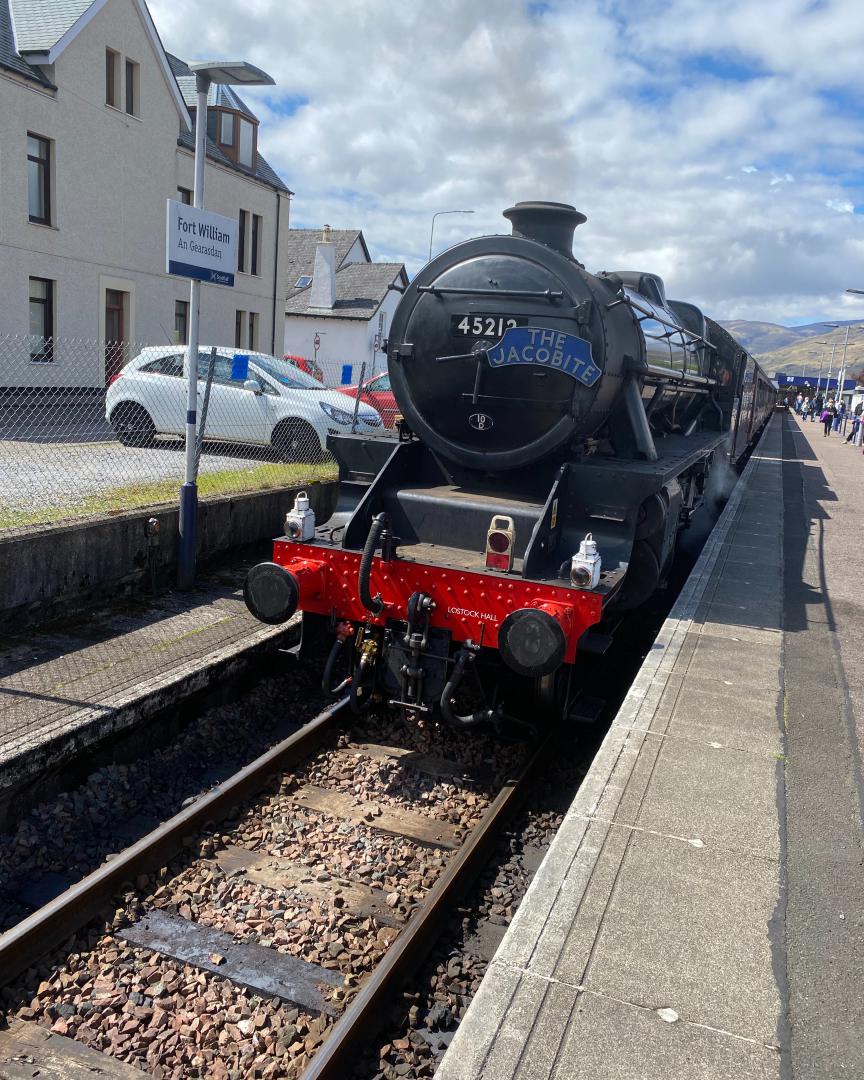 Christopher Middleton on Train Siding: at Fort William with 45212 on the 12:46 Jacobite and Malllaig with 62005 and 156492 on 27/5/21