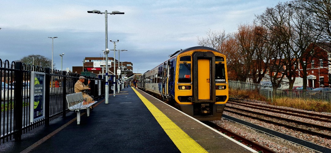 Guard_Amos on Train Siding: 158860 and 158859 are seen at Englands newest terminus station at Ashington on 17th December 2024 with services for Newcastle