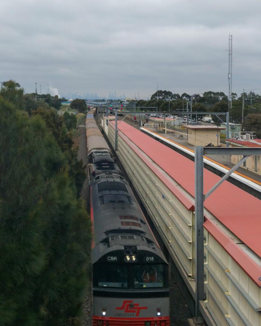 Shawn Stutsel on Train Siding: Cloudy grey skies, greeted 4BM9, Intermodal Service seen reversing back into the SCT Yards at Laverton, Melbourne behind CSR018
and...