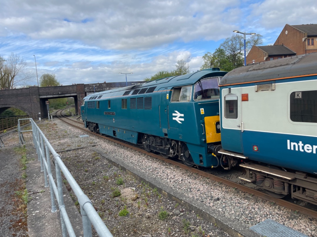 Jonathan Higginson on Train Siding: D1015 pauses at Banbury en route to Birmingham. Great afternoon out, sat with some top people talking trains all afternoon
over a...
