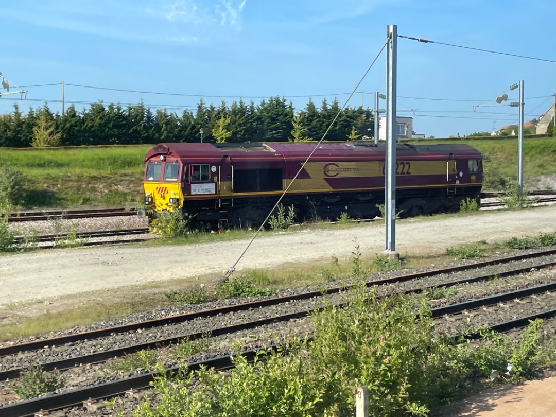 Andrea Worringer on Train Siding: Also spotted a French class 66222 in its old EWS livery with Eurocargo rail on the side.