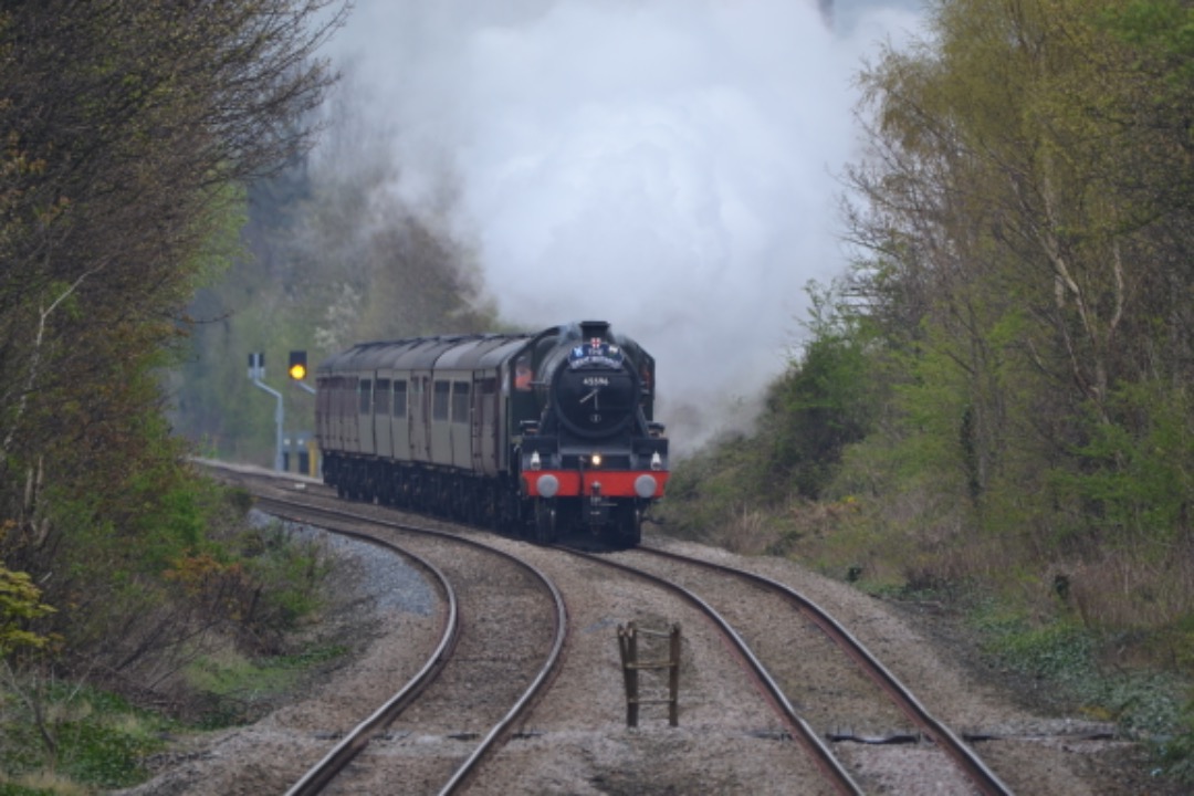 John Stemp on Train Siding: 45596 'BAHAMAS' At Bagillt Footbridge. 1Z17 1545 Chester to Holyhead Coaches 14060, 99723, 99371, 99128, 99348, 99350,
99351, 1961, 99352,...