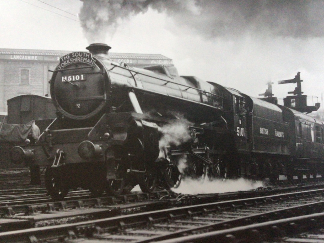 Alex Coomber on Train Siding: Headed by a Stanier Class 5 4-6-0 No. M5101 The South Yorkshireman departs from Bradford Exchange on its 5 and 1 quarter hour
journey to...