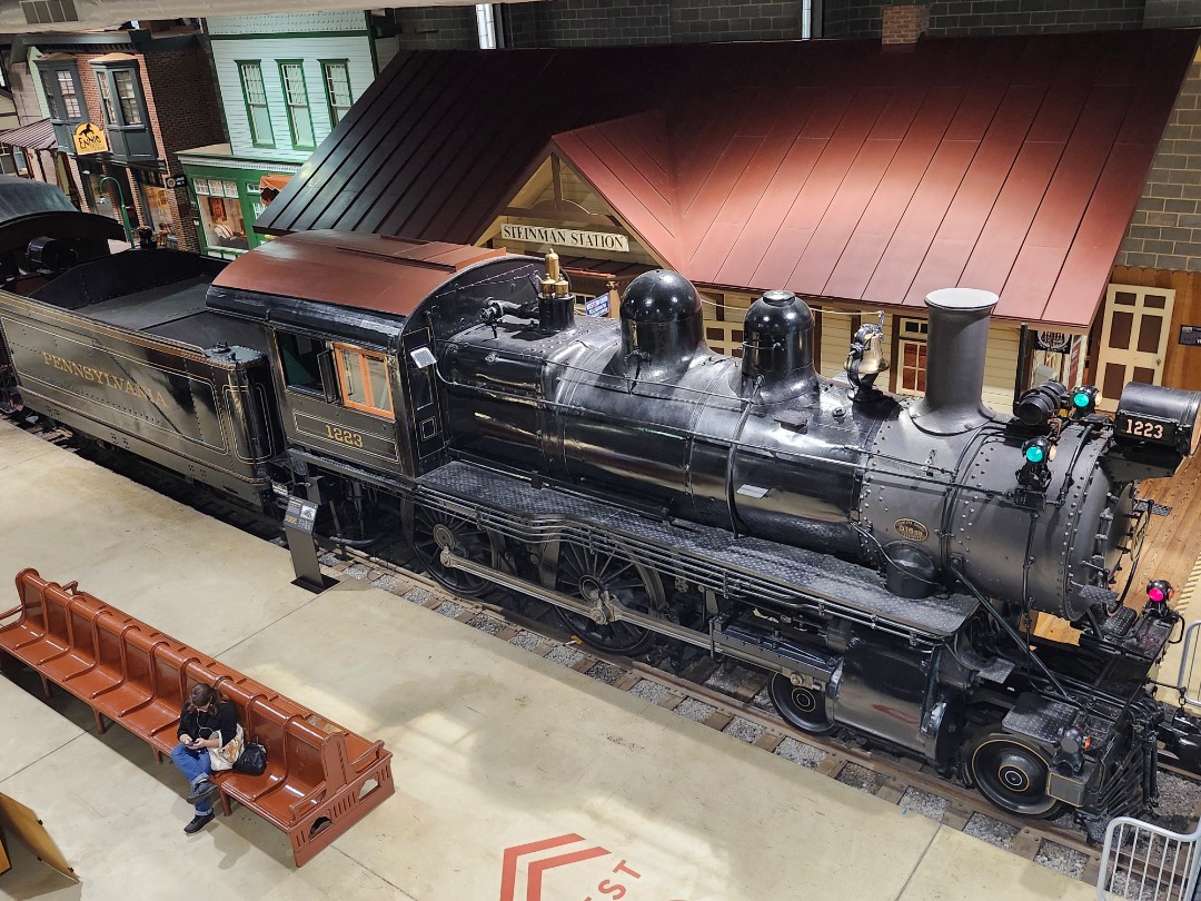 Chris Wintering on Train Siding: Pennsylvania Railroad #1223, a D16 class 4-4-0 American-type steam locomotive, on display at the Railroad Museum of
Pennsylvania. Seen...