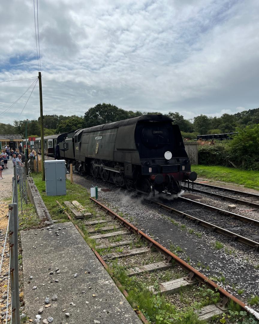 RodRail on Train Siding: #SwanageRailway #BattleOfBritain class #33 #Norden #HarmansCross #heritage #steam #roundel #target #totem