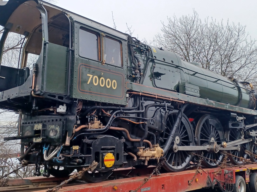 Trainnut on Train Siding: #photo #train #steam #depot 70000 Brittannia leaving Crewe today going to the Severn Valley for Steam trials and running before back
on the...