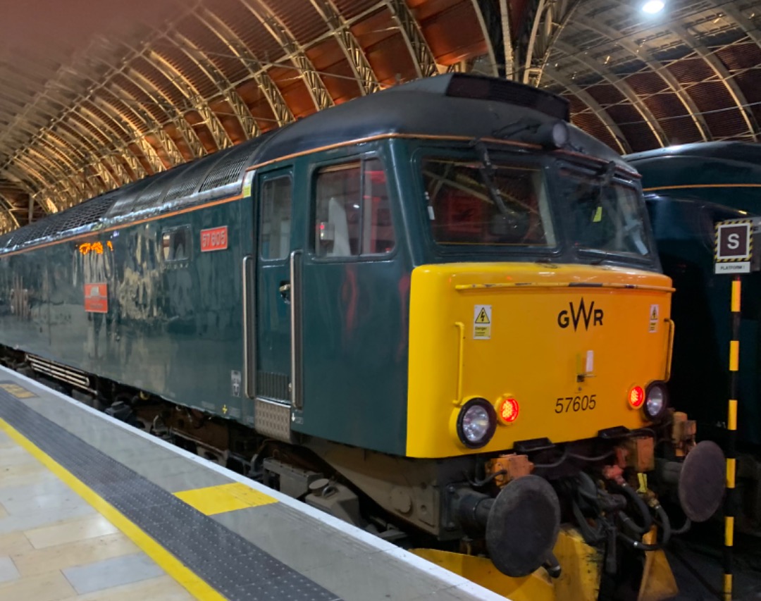 Mark Lewis on Train Siding: 57605 Totnes Castle looking businesslike at Paddington last night. Sadly I was going home in half a class 800!