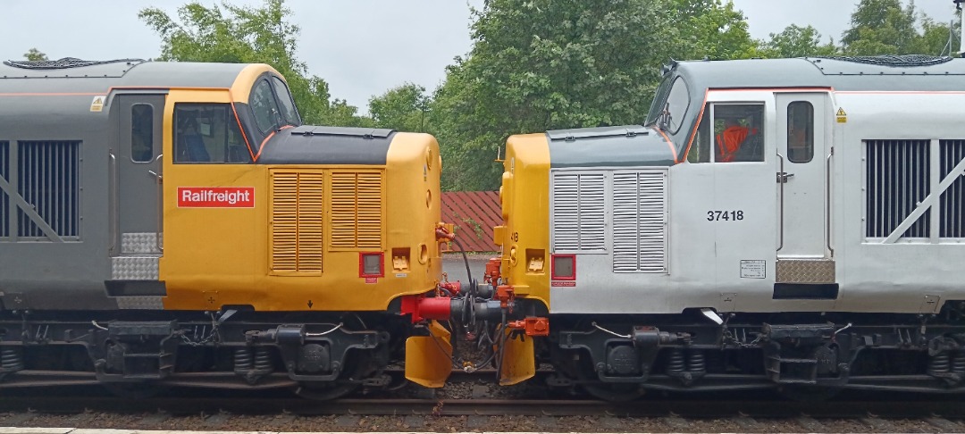 TrainGuy2008 🏴󠁧󠁢󠁷󠁬󠁳󠁿 on Train Siding: It's been a great day up here in North Wales; we had FOUR Class 37s in one day; 37884, 37608,
37508 and 37418!