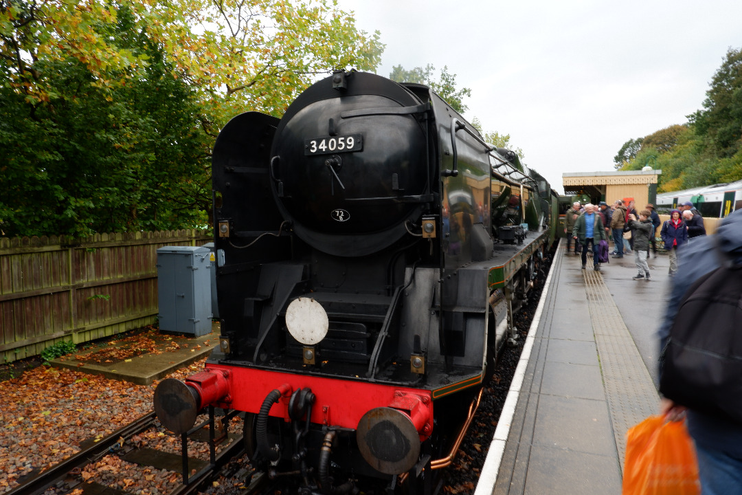 Rafael on Rails on Train Siding: Giants of Steam at the Bluebell Railway: 73082 Camelot, 6989 Wightwick Hall, 60007 Sir Nigel Gresley and 34059 Sir Archibald
Sinclair.