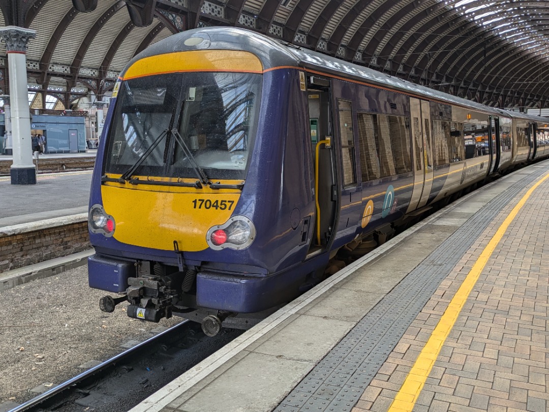 Rail Ale Adventures on Train Siding: 170457 waits patiently in the bays at York, as it prepares to take a service to Harrogate.