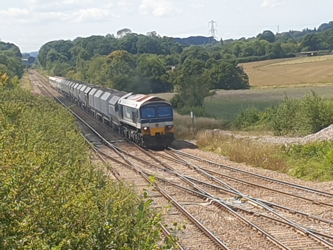 Andy on Train Siding: Class 59 on Hoppers at Fairwood Jn, near Westbury. This train will have come out of Merehead or Whatley Quarrys