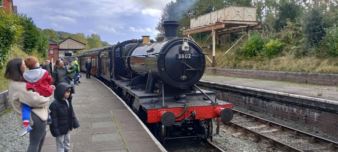 Hardley Distant on Train Siding: HERITAGE: 3802 awaits departure from Llangollen Station today with the 12:30 Llangollen to Corwen service.