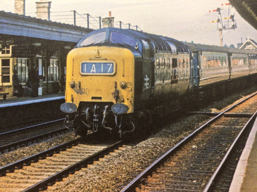 Alex Coomber on Train Siding: A Class 55 Deltic. 55006 The Fife and Forfar Yeomanry passes Retford with the 09:35 AM from Newcastle to London Kings Cross on
20th July...