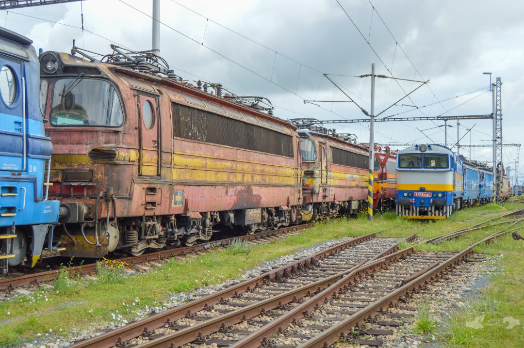 Adam L. on Train Siding: A group of Škoda built 230 & 240 Class electrics sit in on one of the many ČD Cargo shop tracks in Břeclav awaiting for a
better future,...