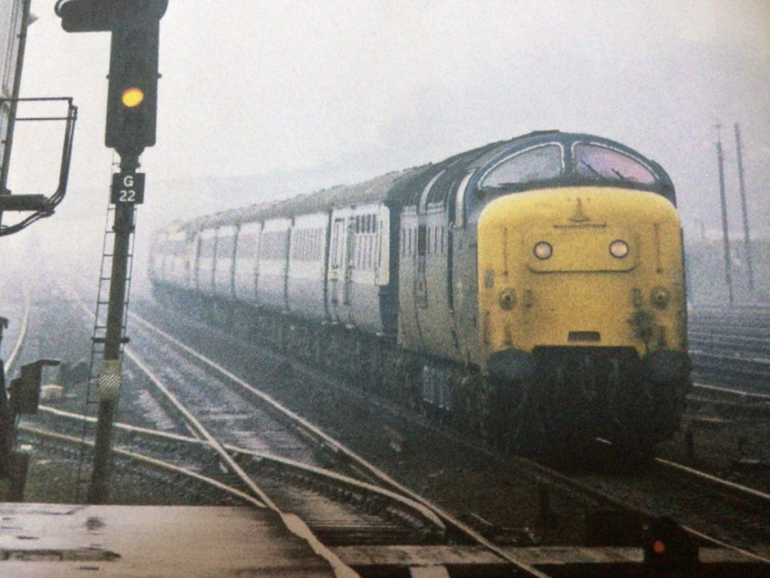 Alex Coomber on Train Siding: A Class 55 Deltic. No. 55006 The Fife and Forfar Yeomanry passes Grantham on 1st May 1978.