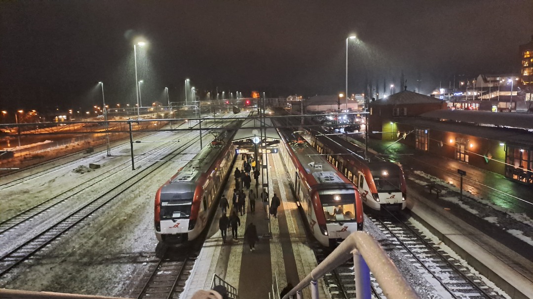 Grasshopper Without Grass on Train Siding: Last day of trains before they started replacing the catenary gantries in Ludvika.