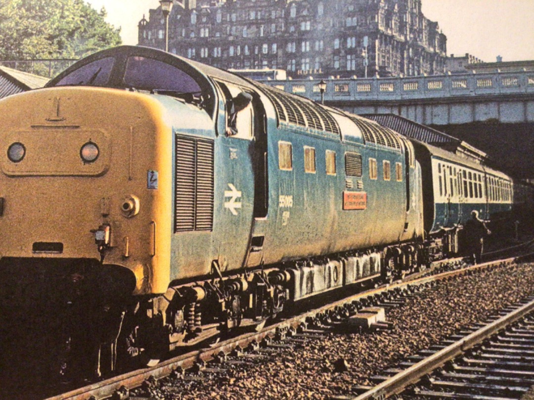 Alex Coomber on Train Siding: A Class 55 Deltic. No. 55005 The Prince of Wales Own Regiment of Yorkshire at Edinburgh Waverley with the 10:35 AM from Aberdeen
to...