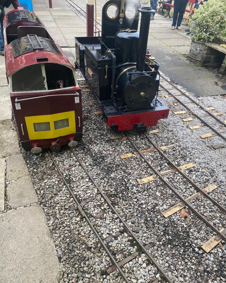 Christopher Middleton on Train Siding: Western Champion and tinkerbell steam loco Princess at Dragon Miniature Railway on Thursday 16 July