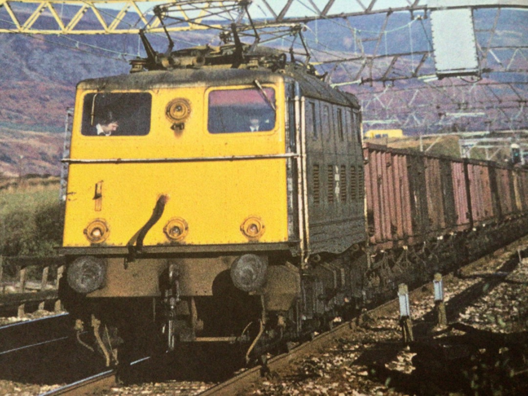 Alex Coomber on Train Siding: A Class 76. 76001 passes Hadfield drifts down the grade with a Coal Train on 17th November 1977.