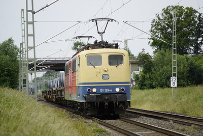 Tammycompanythetrainspotter on Train Siding: The DB / rpool with the 151 129 + 151 053 and the Andernach coil train, taken on May 30, 2024 near Bornheim