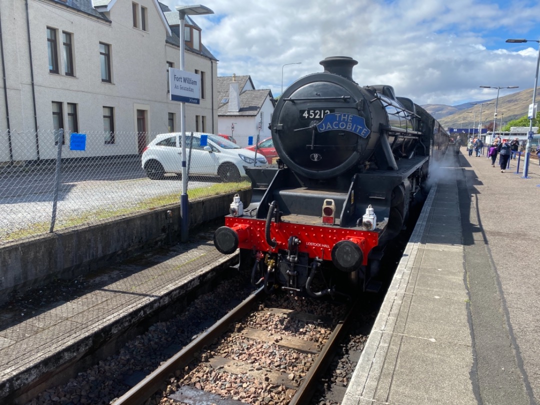 Christopher Middleton on Train Siding: at Fort William with 45212 on the 12:46 Jacobite and Malllaig with 62005 and 156492 on 27/5/21