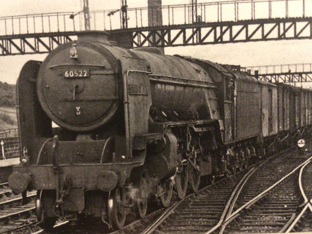 Alex Coomber on Train Siding: Allocated to York Shed. A Class A2/3 4-6-2 No. 60522 Straight Deal heads into Durham with a fast fitted freight circa 1960.