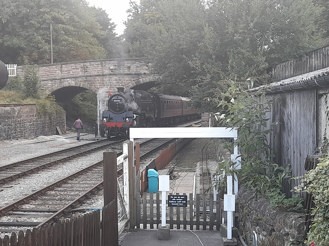 Kevin H. on Train Siding: Locomotive 80080, coming in to Wirksworth Station, Ecclesborne Heritage Railway, September 2021.