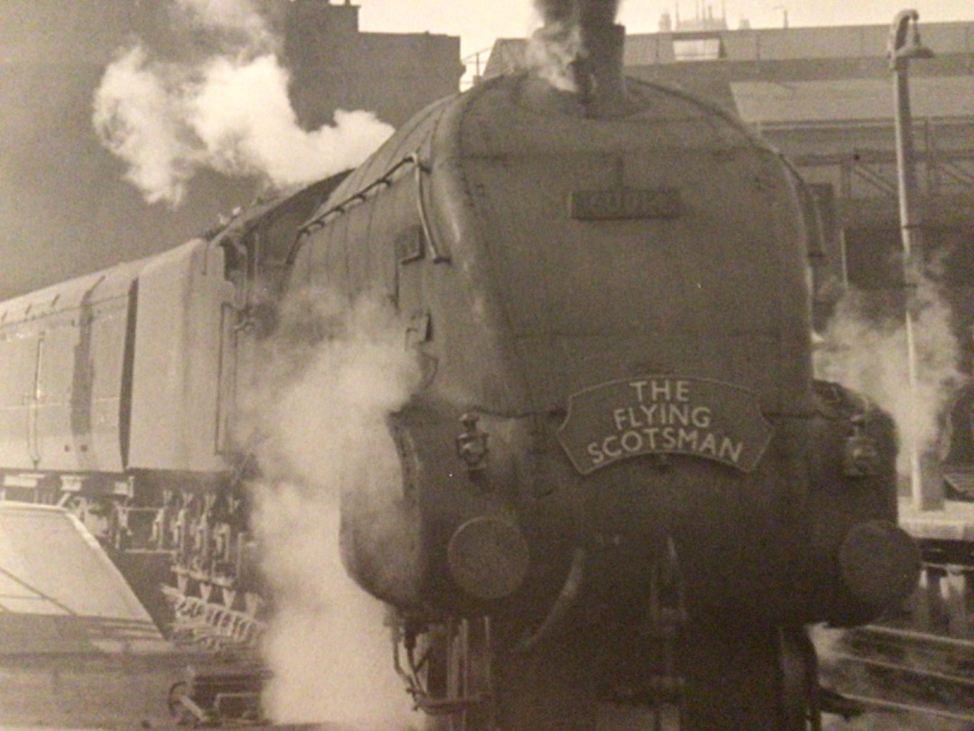 Alex Coomber on Train Siding: In this atmospheric 1950s photograph by Eric Treacy. The Flying Scotsman departs from London Kings Cross behind a Class A4 4-6-2
No....